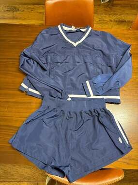 FP Movement New Classic V-Neck Windbreaker and Shorts Set in Midnight Navy